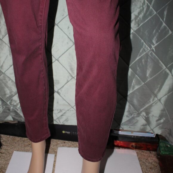 Levi Strauss Signature Lady 10 Short 30X28 Cranberry Shaping Pull-on Skinny Pant - Picture 2 of 8